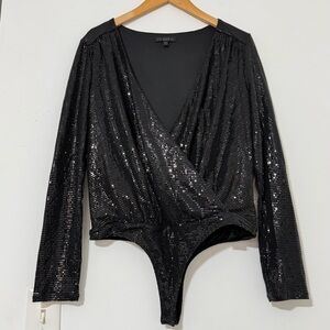 Guess Women’s Sequin Long Sleeve Body Size L Party Elegant